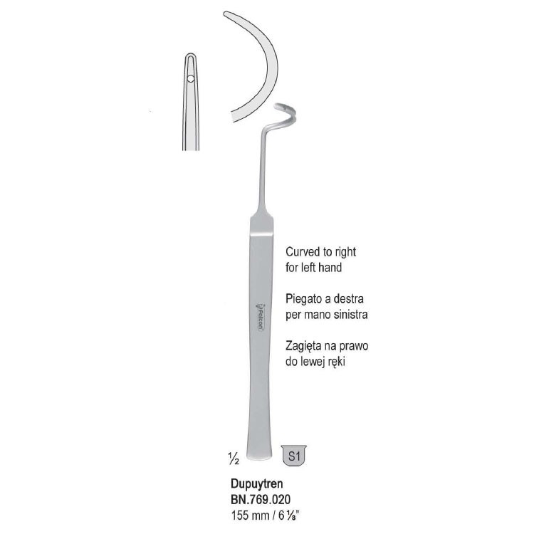 Needle ligature Dupuytren curved to right 155mm