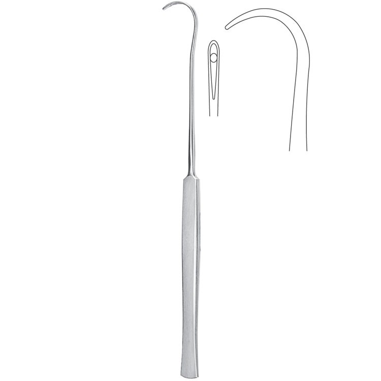 Needle ligature Cooper curved laterally 190mm