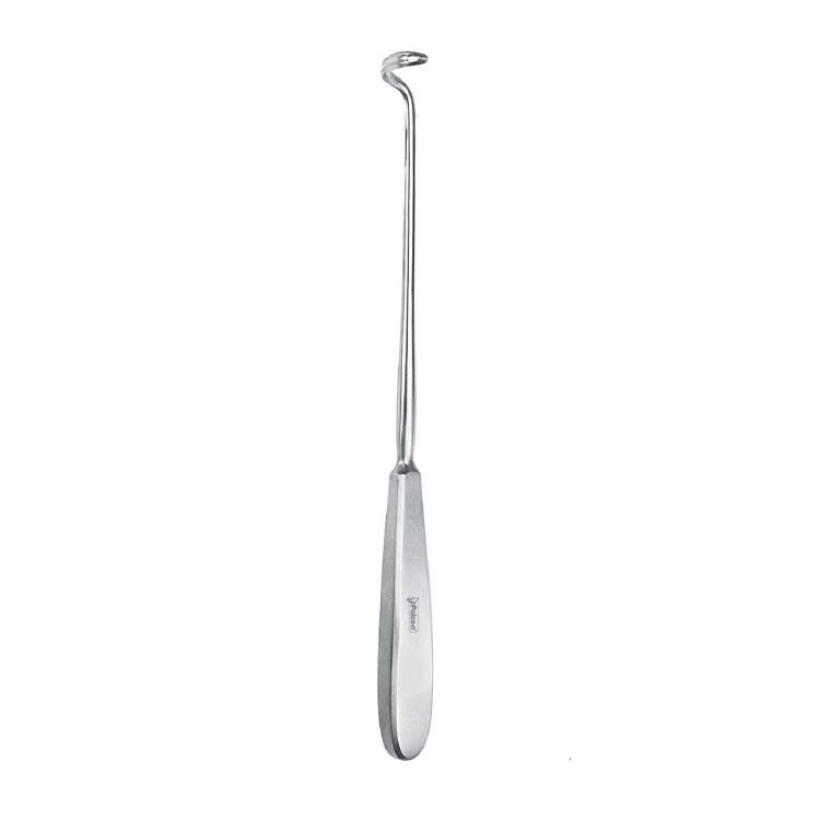 Needle ligature Deschamps blunt curved to left 200mm