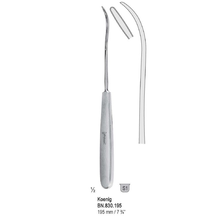 Guiding probe Koenig curved 195mm