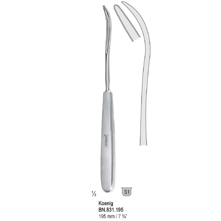 Guiding probe Koenig curved 195mm