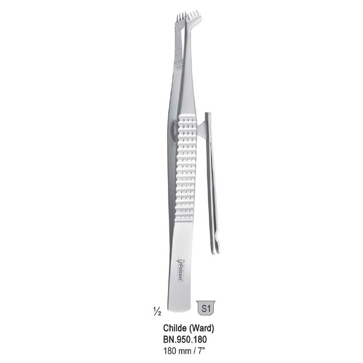 Forceps suture clip applying Childe (Ward) with rack 180mm