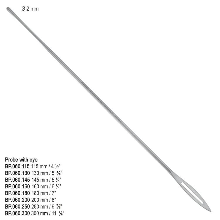 Probe with eye stainless steel 300mm