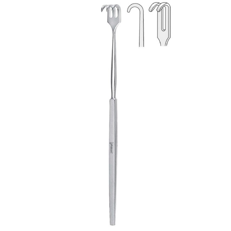 Retractor Falcon 2-prong blunt 160mm