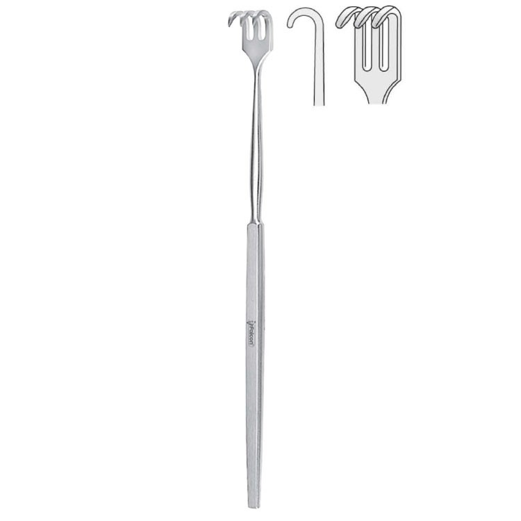 Retractor Falcon 3-prong blunt 160mm