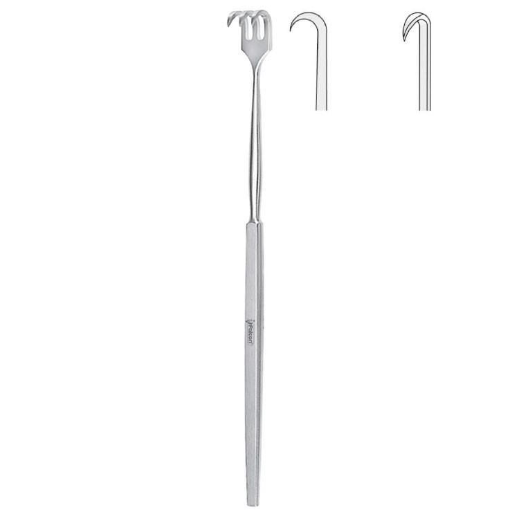 Retractor Falcon 1-prong sharp 160mm