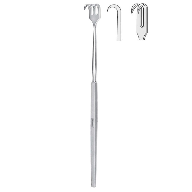 Retractor Falcon 2-prong sharp 160mm