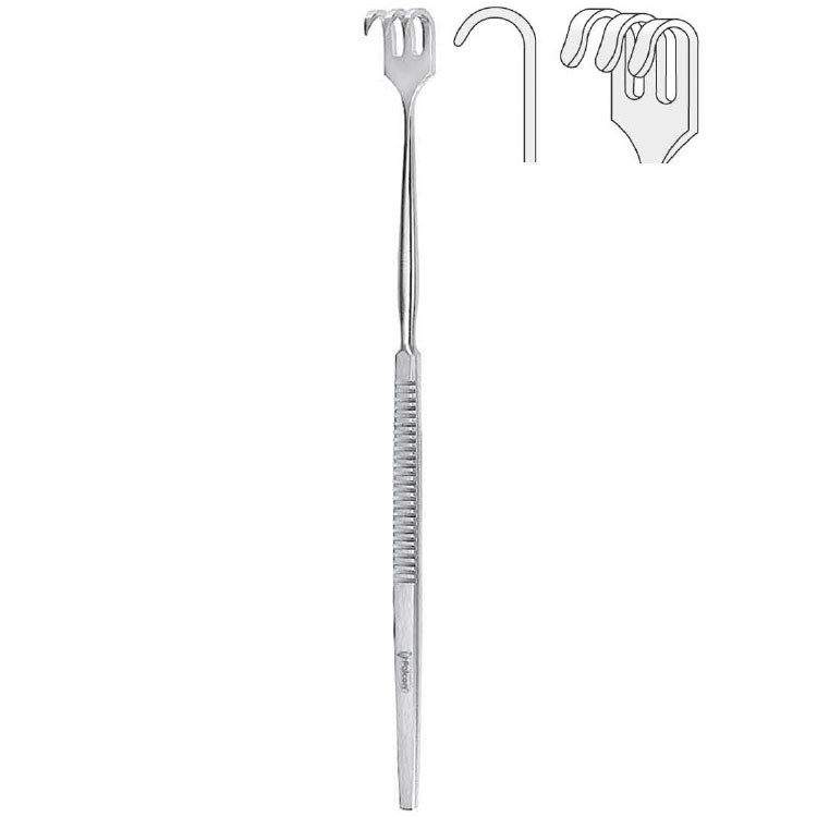 Retractor Falcon 3-prong blunt 160mm