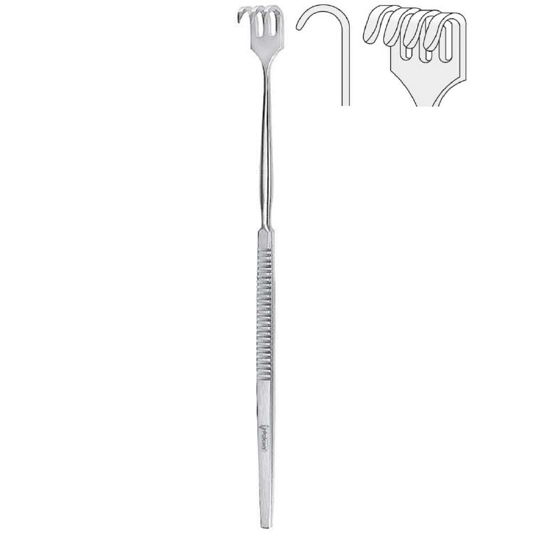 Retractor Falcon 4-prong blunt 160mm