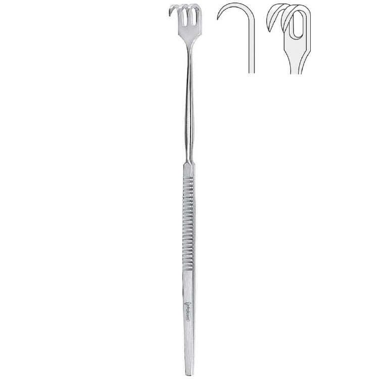 Retractor Falcon 2-prong sharp 160mm