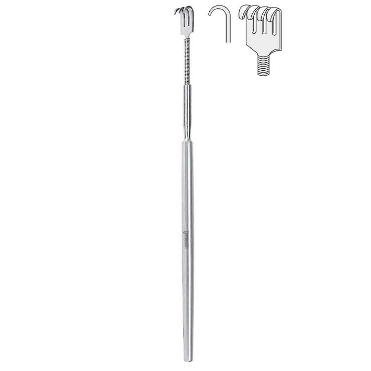 Retractor Falcon flexible 4-prong blunt 160mm