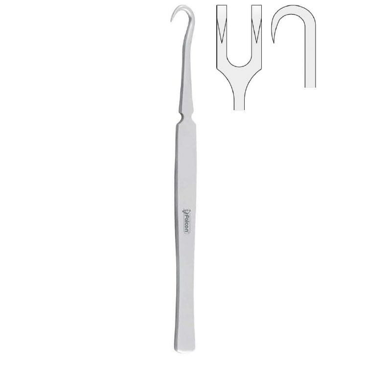 Retractor English Pattern 2-prong sharp 160mm