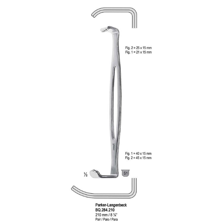 Retractor Parker-Langenbeck DE 210mm (Pair)