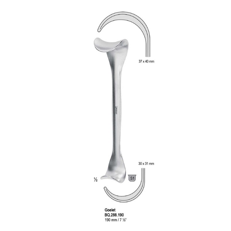 Retractor Goelet DE 37x40mm / 30x31 mm, 190mm