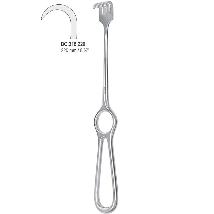 Retractor Kocher 1-prong sharp 220mm