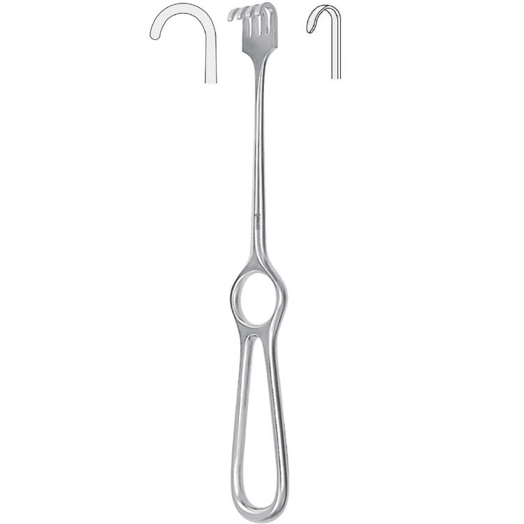 Retractor Kocher 1-prong blunt 220mm