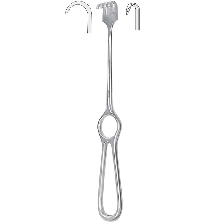 Retractor Kocher 1-prong semi-sharp 220mm
