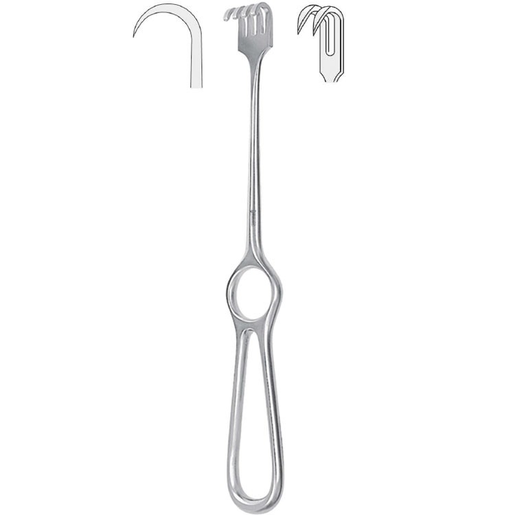 Retractor Kocher 2-prong sharp 220mm