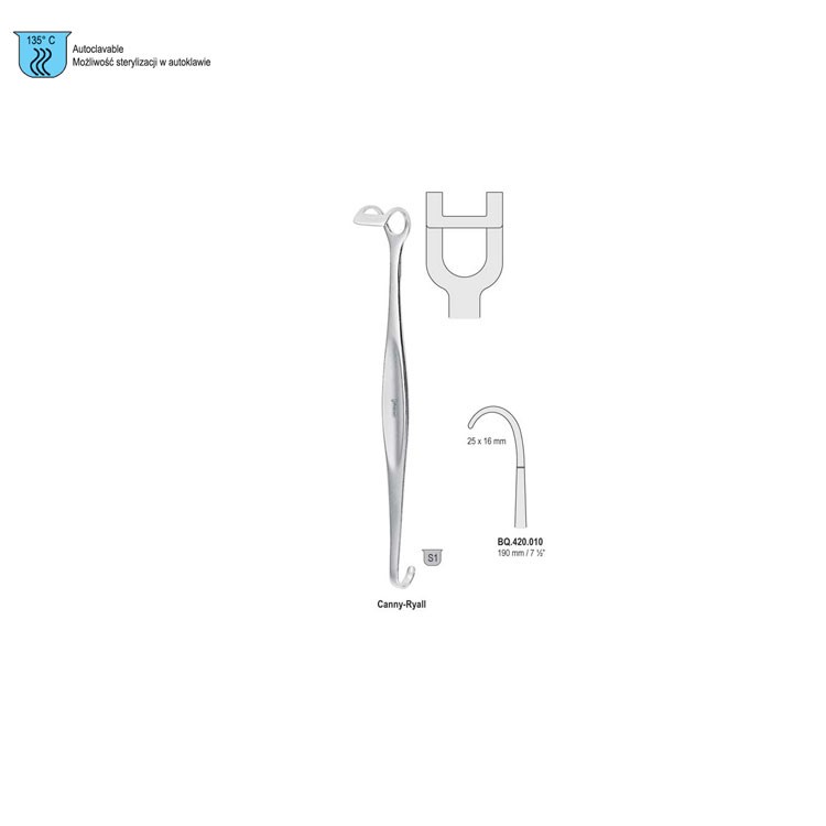 Retractor Canny-Ryall 25x16mm, 190mm