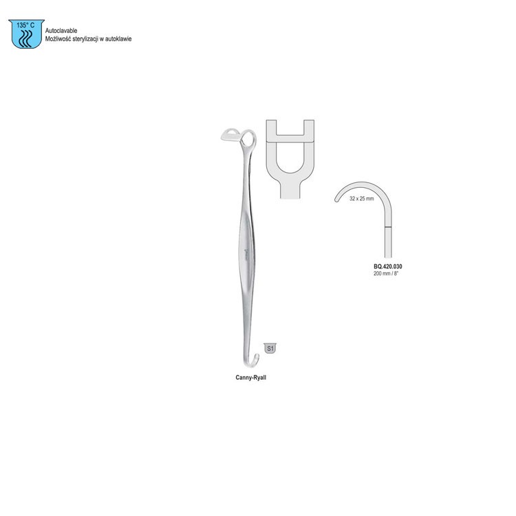 Retractor Canny-Ryall 32x25mm, 200mm