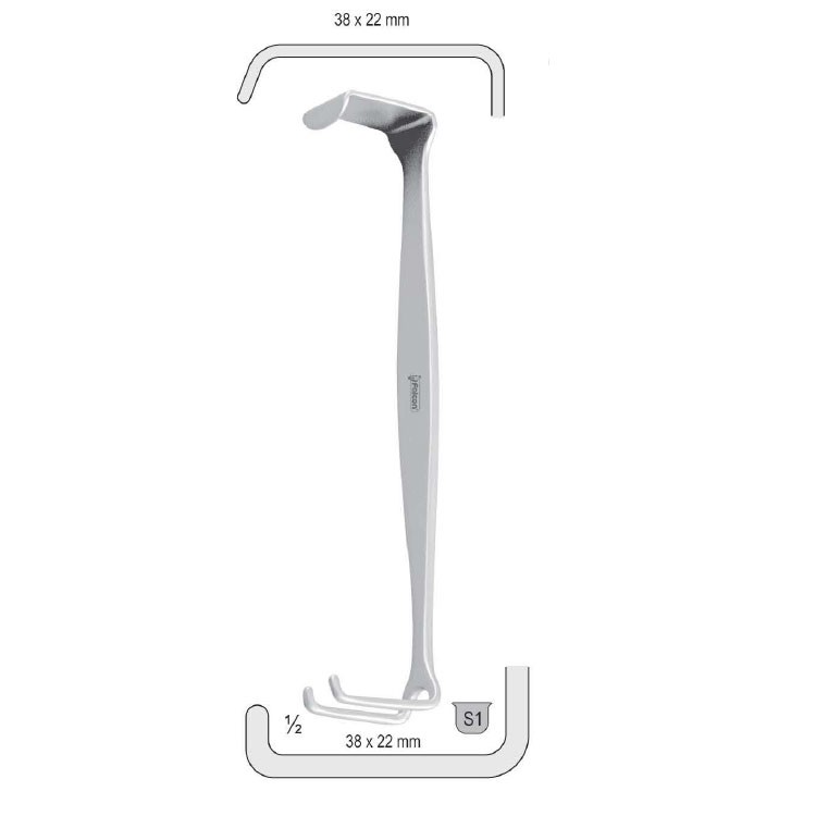 Retractor Mathieu 38x22mm, 180mm