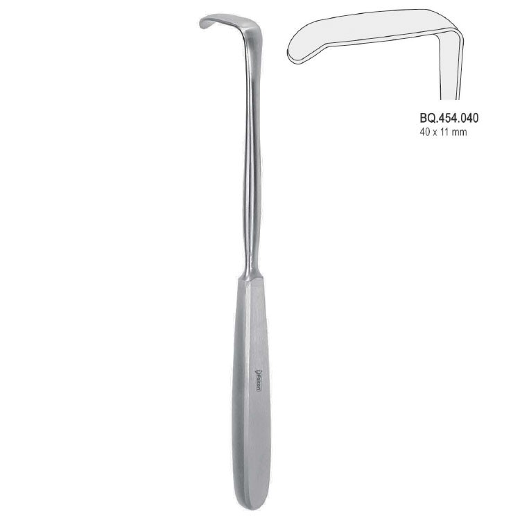 Retractor Langenbeck hollow handle 40x11mm, 220mm
