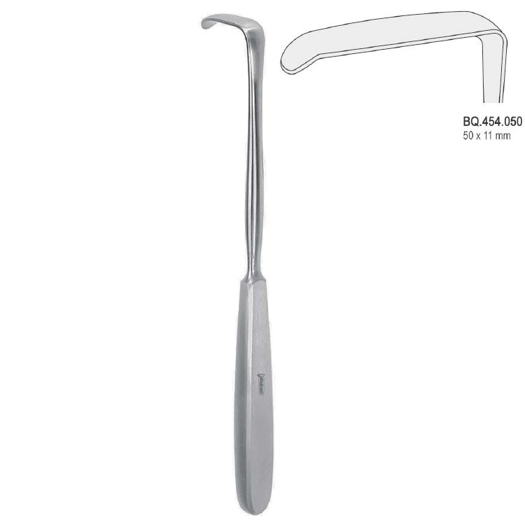 Retractor Langenbeck hollow handle 50x11mm, 220mm