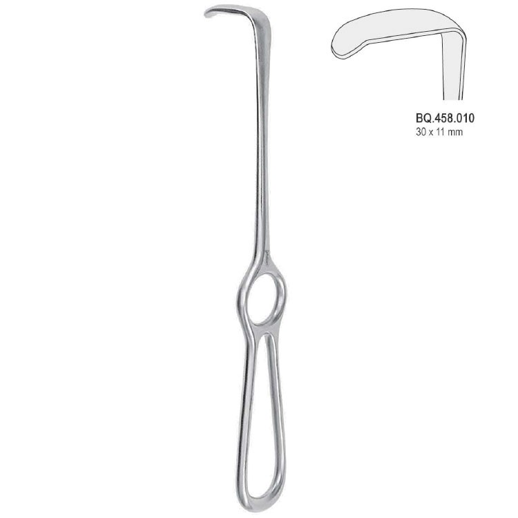 Retractor Langenbeck ring handle 30x11mm, 220mm