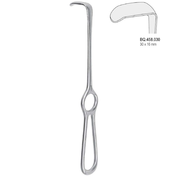 Retractor Langenbeck ring handle 30x16mm, 220mm