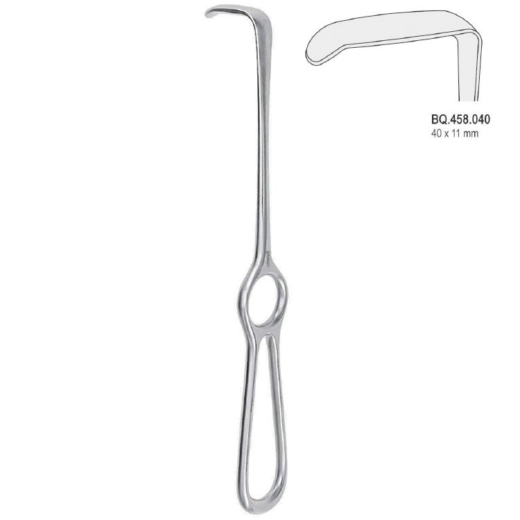 Retractor Langenbeck ring handle 40x11mm, 220mm