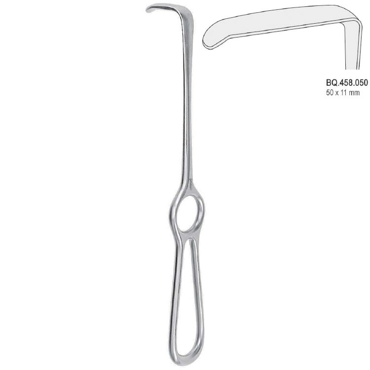 Retractor Langenbeck ring handle 50x11mm, 220mm