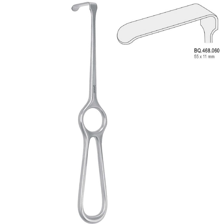 Retractor Kocher-Langenbeck 55x11mm, 215mm