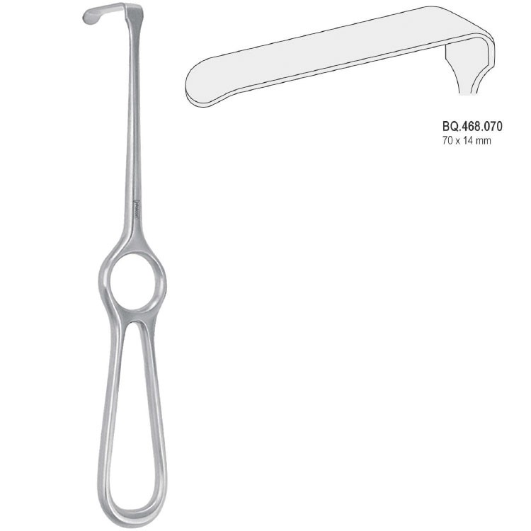 Retractor Kocher-Langenbeck 70x14mm, 215mm