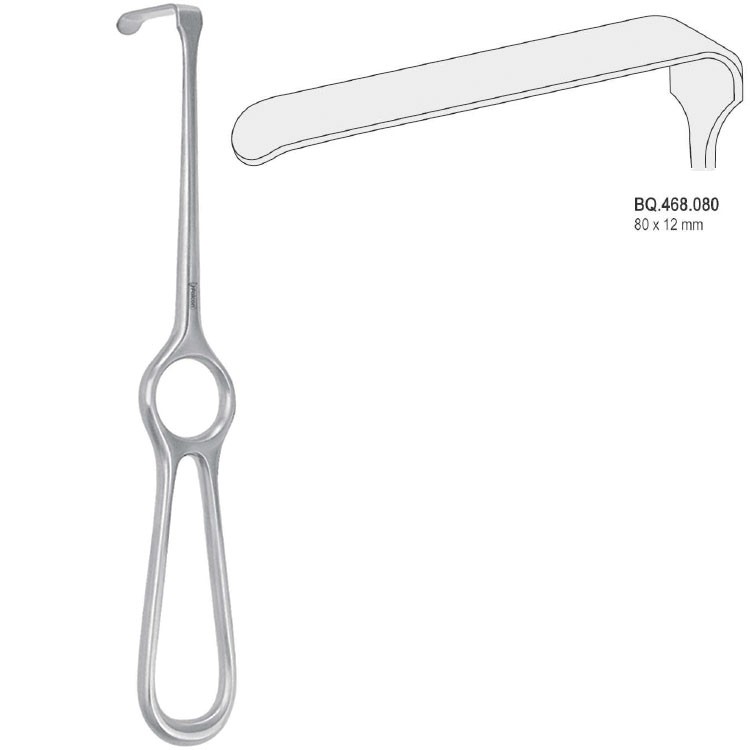 Retractor Kocher-Langenbeck 80x12mm, 215mm