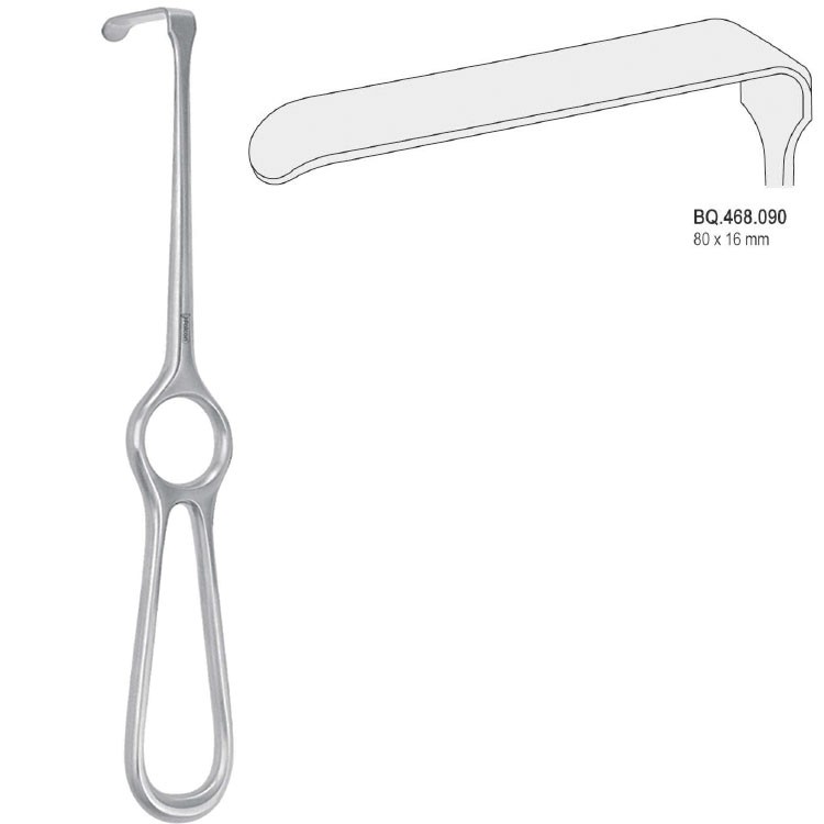 Retractor Kocher-Langenbeck 80x16mm, 215mm