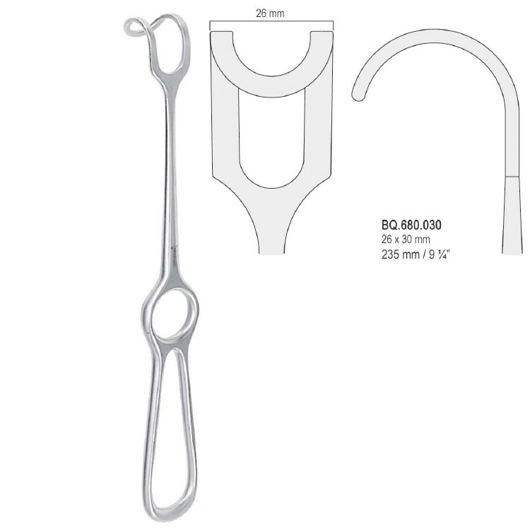 Retractor Middeldorpf 26x30mm, 235mm