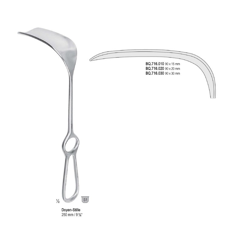 Retractor Doyen-Stille 90x30mm, 250mm