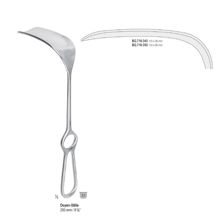Retractor Doyen-Stille 110x35mm, 250mm