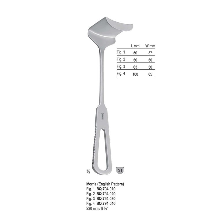 Retractor Morris SE 50x50mm, 220mm fig.2