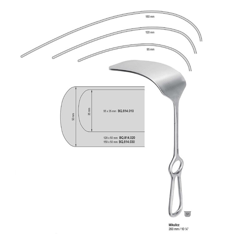 Retractor Mikulicz 120x50mm, 260mm