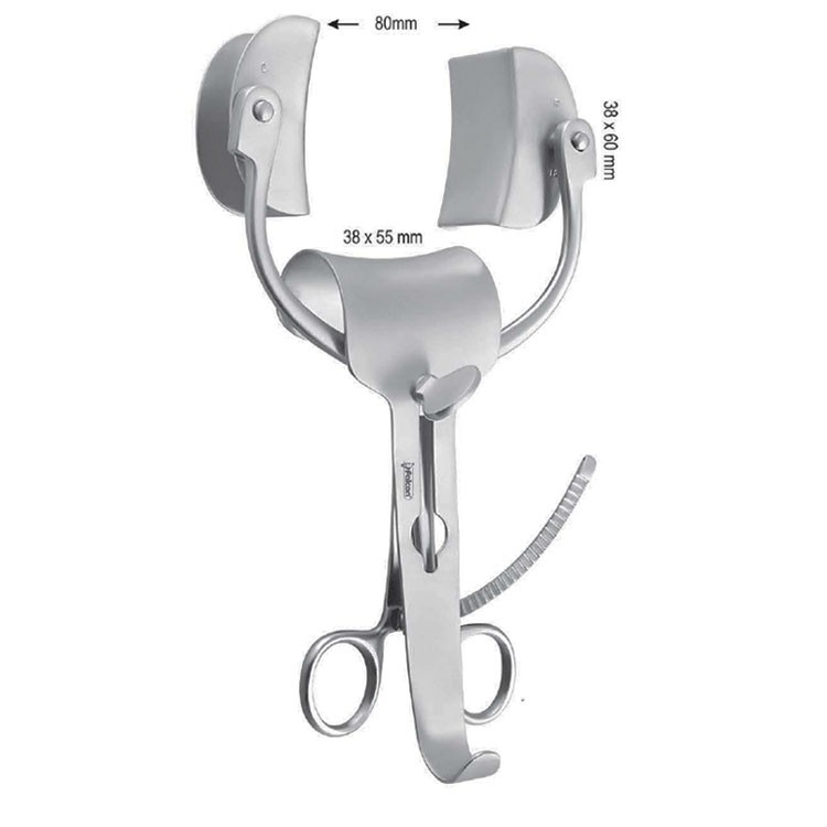 Retractor SR abdominal Collin-Pozzi set trivalve