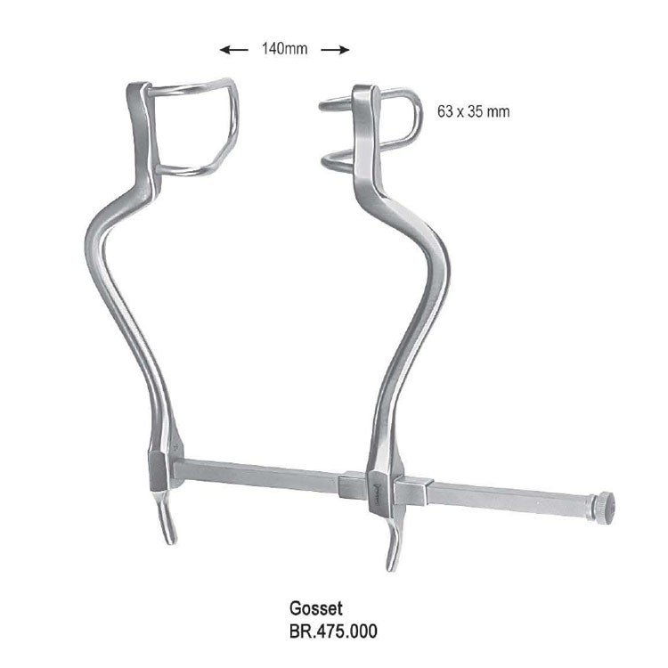 Retractor SR abdominal Gosset with central blade set