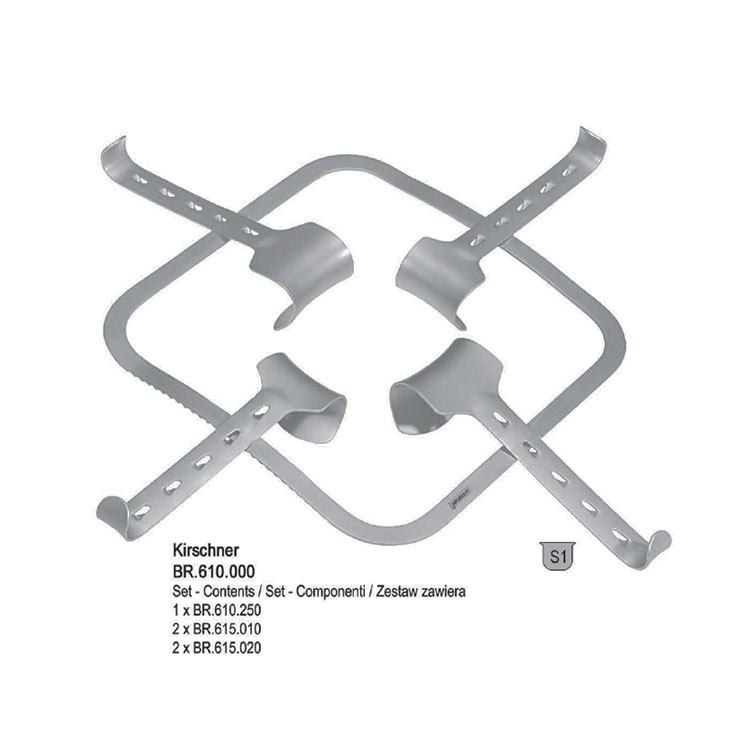 Retractor SR abdominal Kirschner fixed frame only 250x250mm