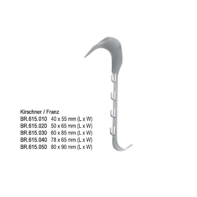Retractor SR abdominal Kirschner/Franz blade only 80x90mm