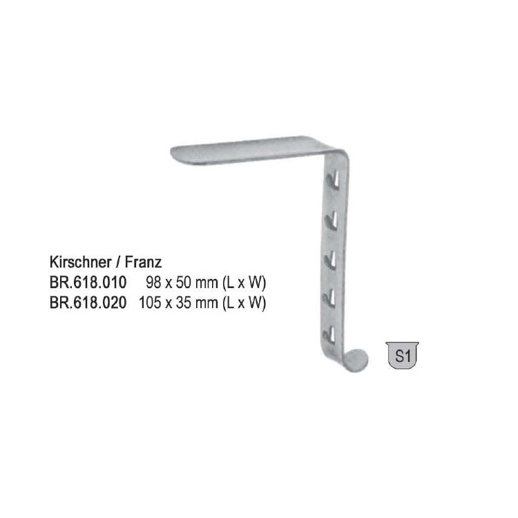 Retractor SR abdominal Kirschner/Franz blade only 98x50mm