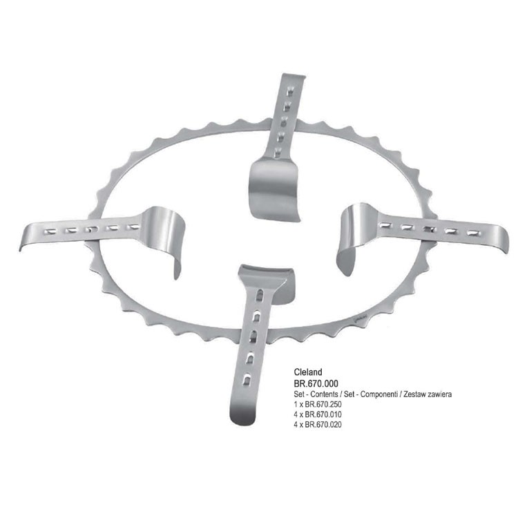 Retractor SR abdominal Cleland set