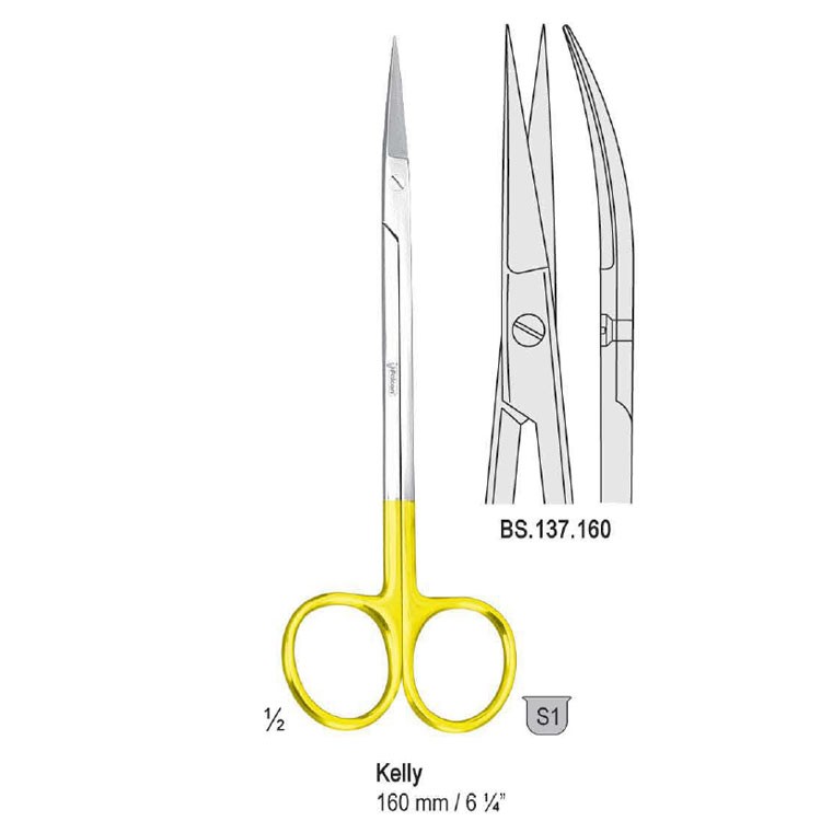 Falcon-Cut Scissors Kelly curved 160mm 