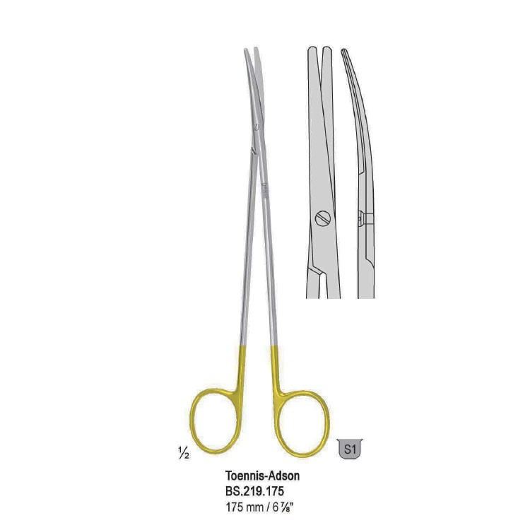 Falcon-Cut Scissors Toennis-Adson curved 175mm