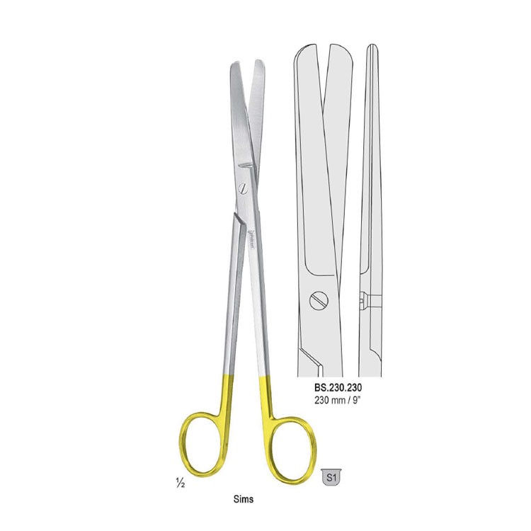 Falcon-Cut Scissors uterine Sims bl/bl straight. 230mm 