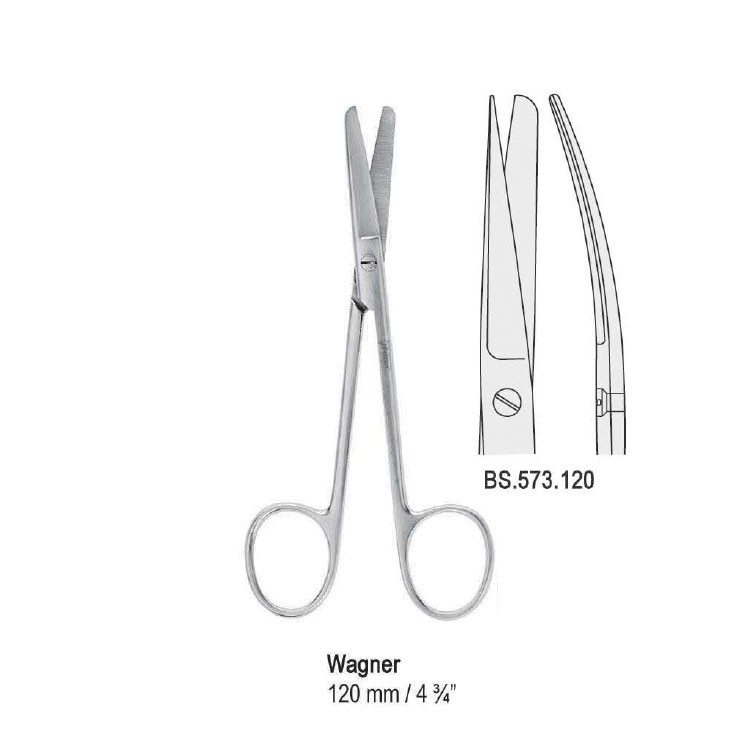 Scissors Wagner bl/sh curved 120mm